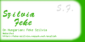 szilvia feke business card